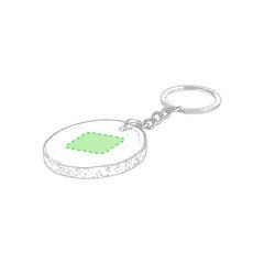 Llavero ecológico personalizado de madera de haya | Centrado cara A | 24 x 24