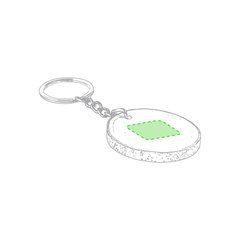 Llavero ecológico personalizado de madera de haya | Centrado cara B | 24 x 24