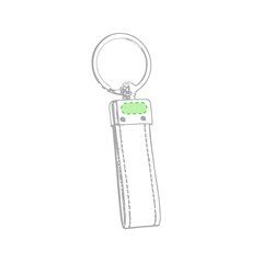 Llavero elegante de polipiel bicolor | Centrado en la parte superior | 15 x 5