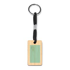 Llavero de madera con cordón en poliéster | ZONA4 | 20 x 25