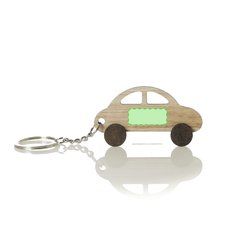 Llavero de Madera forma Coche | Cara A Centrado | 20 x 10