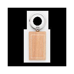 Llavero de madera de haya con anilla | Delantera | 20 x 35