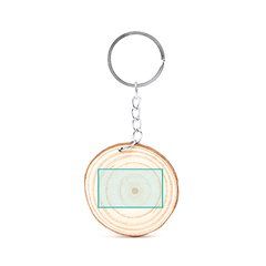 Llavero de madera natural con anilla metálica | ZONA1 | 24 x 24