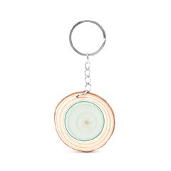 Llavero de madera natural con anilla metálica | ZONA2 | 32 x 32