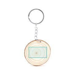 Llavero de madera natural con anilla metálica | ZONA2 | 35 x 35