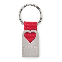 Llavero de metal con forma de corazon | Frontal | 20 x 12