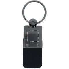 Llavero de Metal y Piel PU | BACK SILVER PART | 15 x 15