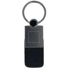 Llavero de Metal y Piel PU | FRONT SILVER PART | 15 x 15