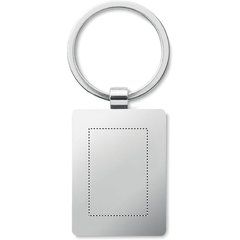 Llavero Metal con Rectángulo de Bambú | Trasero | 20 x 30