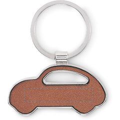 Llavero metálico coche cuero reciclado | Lado 2 | 40 x 8