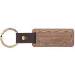 Llavero de nogal y PU elegante | Lado 2 | 50 x 20