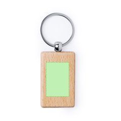 Llavero personalizado de madera natural | Rectángulo cara b | 30 x 18