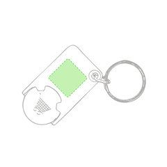Llavero personalizado con moneda para carro de la compra | En la zona blanca cara A | 20 x 20