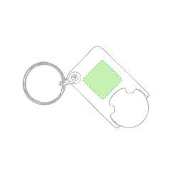 Llavero personalizado con moneda para carro de la compra | En la zona blanca cara B | 20 x 20