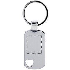 Llavero Placa Metálica con Corazón | Frontal | 20 x 25