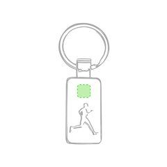 Llavero con placa rectangular y motivos deportivos | Cara principal | 10 x 10