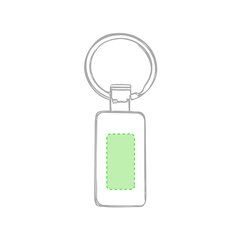 Llavero con placa rectangular y motivos deportivos | Cara trasera | 30 x 15