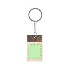 Llavero Rectangular Madera Bicolor UE | Cara A Centrado | 25 x 30