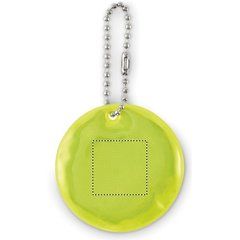 Llavero redondo reflectante de PVC | Lado 1 | 20 x 20