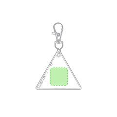 Llavero triangular reflectante | Centrado | 25 x 25