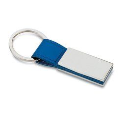 Llavero de metal con cinta de polipiel Azul