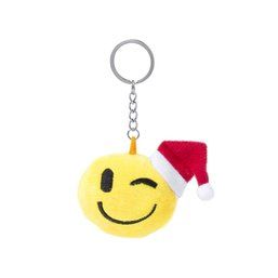 Llavero de peluche de divertidos diseños emoji navideños Guiño