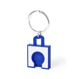 Llavero moneda con forma de bolsa de la compra Azul