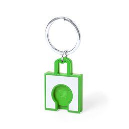 Llavero moneda con forma de bolsa de la compra Verde