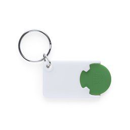 Llavero personalizado con moneda para carro de la compra Verde
