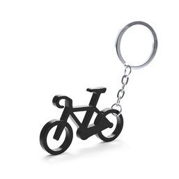Llavero publicitario con forma de bicicleta Negro