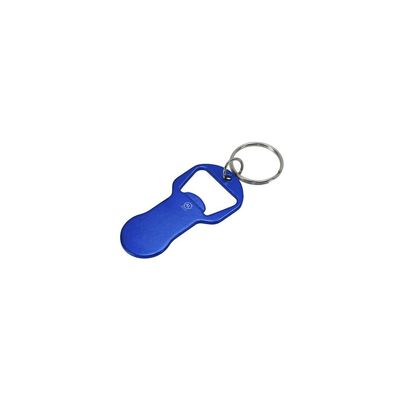 Llavero con moneda carro y abridor de aluminio reciclado