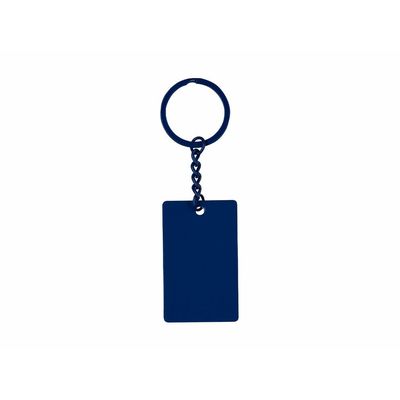 Llavero de acero con acabado gomoso Azul