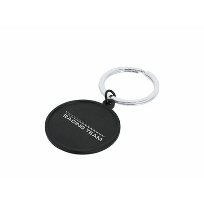 Llavero redondo de aluminio negro Plat