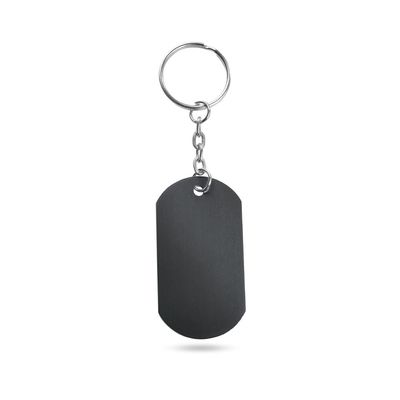 Llavero metálico con forma de chapa militar