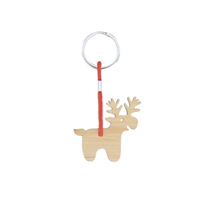 Llavero de bambú navideño Reno