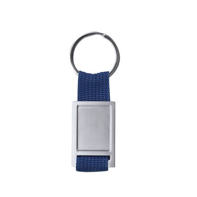 Llavero con cinta de poliester para marcado en doming Azul