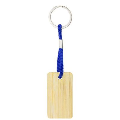 Llavero rectangular de bambú con cordón Az