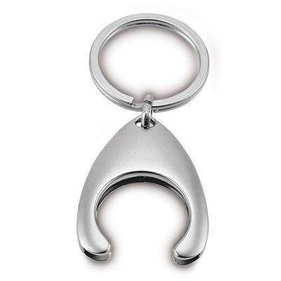 Llavero Metal Forma de Moneda Cromado Satinado