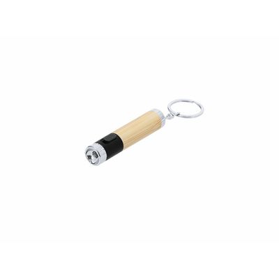 Llavero Linterna LED Bambú y ABS Neg