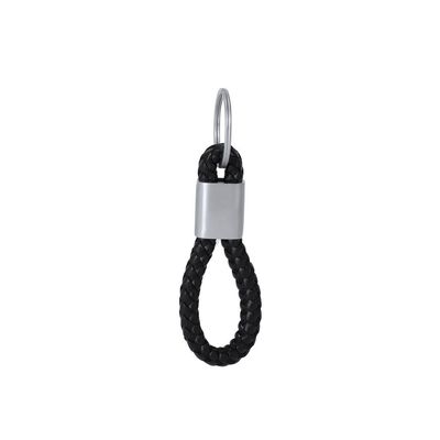 Llavero con cordón de PU trenzada Neg