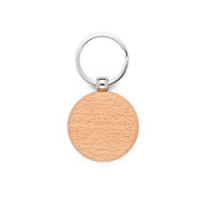 Llavero redondo de madera de haya