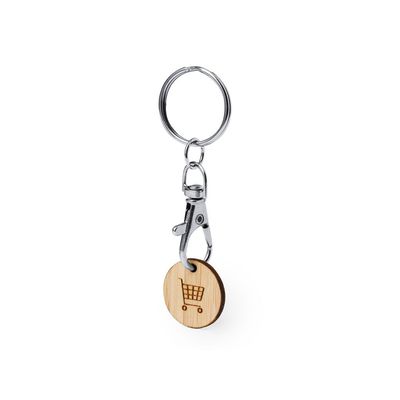 Llavero Moneda Bambú