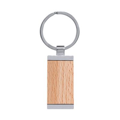 Llavero de metal y madera natural Brec