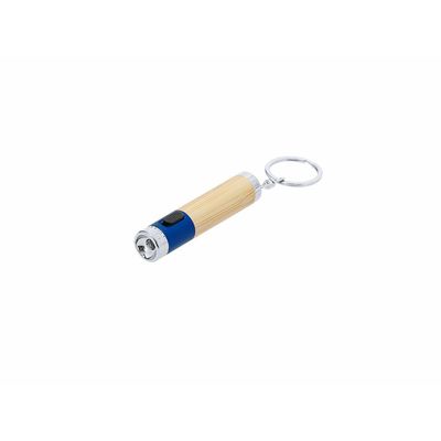 Llavero Linterna LED Bambú y ABS Azul
