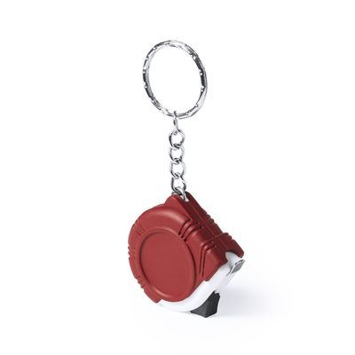Llavero con mini flexómetro de 1 metro Roj