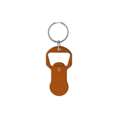 Llavero con moneda carro y abridor de aluminio reciclado Nara