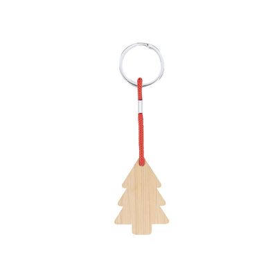 Llavero de bambú navideño Arbol