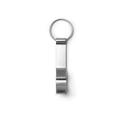 Llavero abridor de aluminio con apertura de latas Plata
