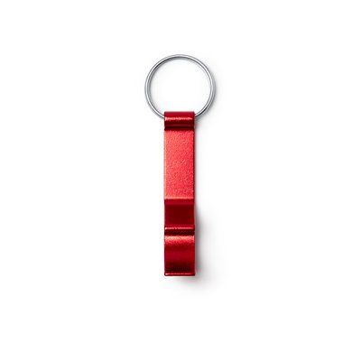 Llavero abridor de aluminio con apertura de latas Rojo