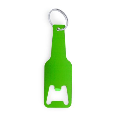 Llavero abridor de aluminio con forma de botella Verde Helecho